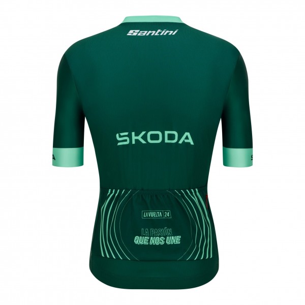Heren Fietskleding Santini Vuelta Espana groene trui 2024