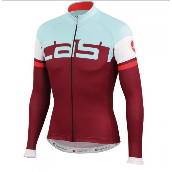 2016 Castelli Unavolta Wielershirt Lange Mouwen Rood