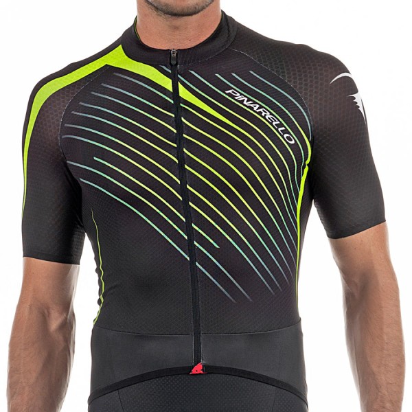 Pinarello Tour Wielershirt Korte Mouw Svart Geel
