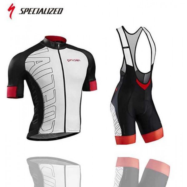 2016 Team Specialized Fietskleding Set Fietsshirt Met Korte Mouwen+Korte Koersbroek Rood Wit Zwart